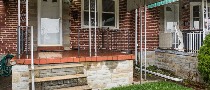 exterior porch of parkville home for sale