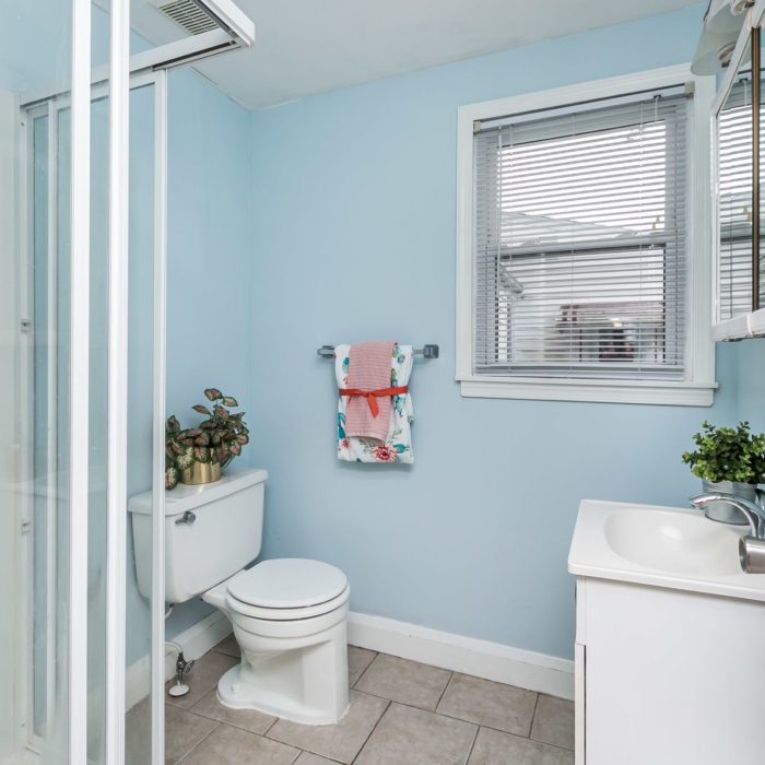 34 Elinor Ave. bathroom in pale blue