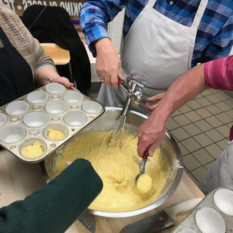 Feed the Community – cornbread muffins in progress