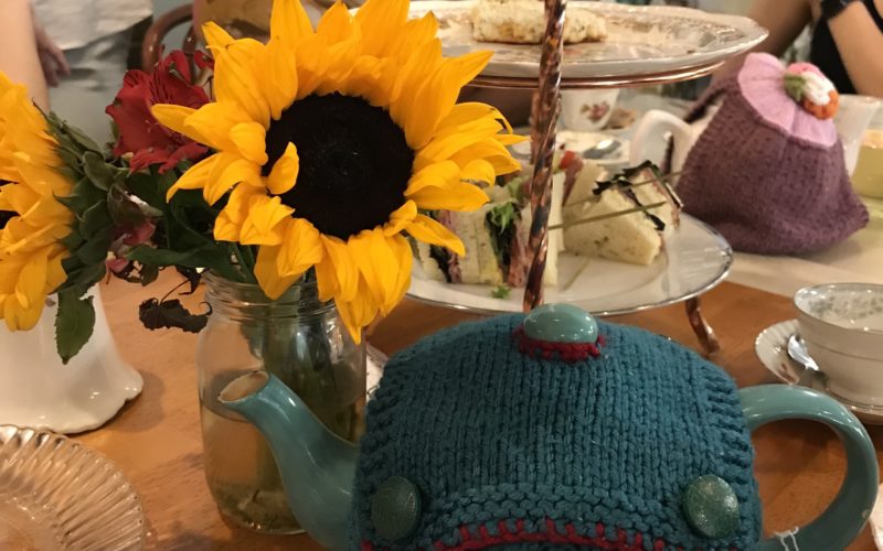 tea party at Emma's Tea Spot, tea cozies with clotted cream and jam
