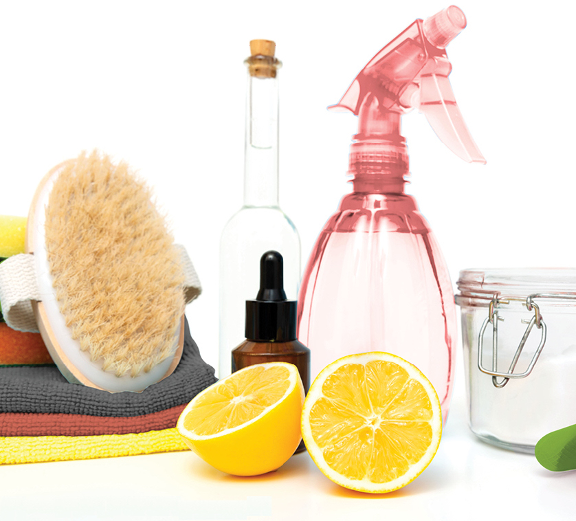 Clean your home naturally by creating your own cleaning products.