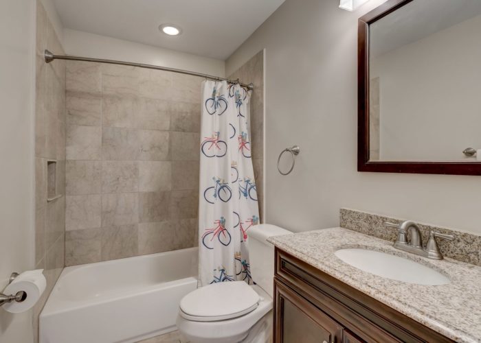 506 Locksley Road, bathroom with bicycle shower curtain