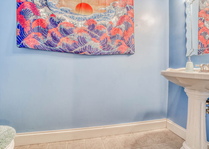 3301 E Baltimore St, powder room with blue walls
