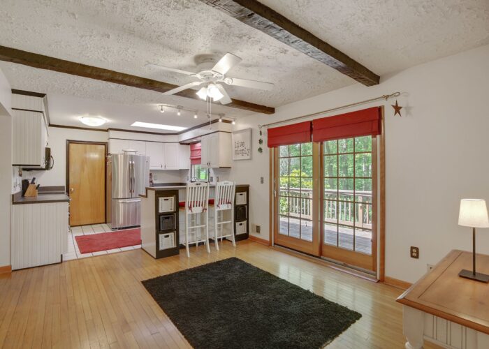 808 Gary Drive, dining room with free doors leading to deck