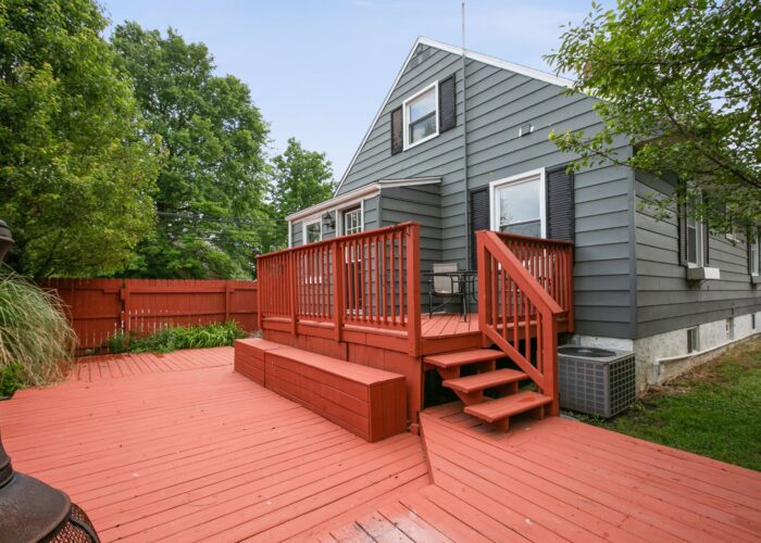 6716 Old Harford Road, deck in back yard with privacy fence