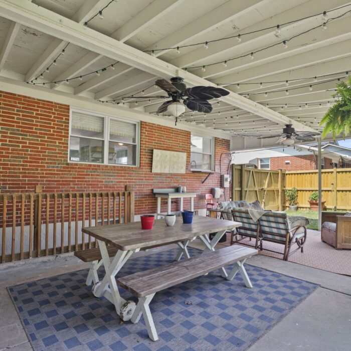 9646 Dundawan Road, covered patio with ceiling fan