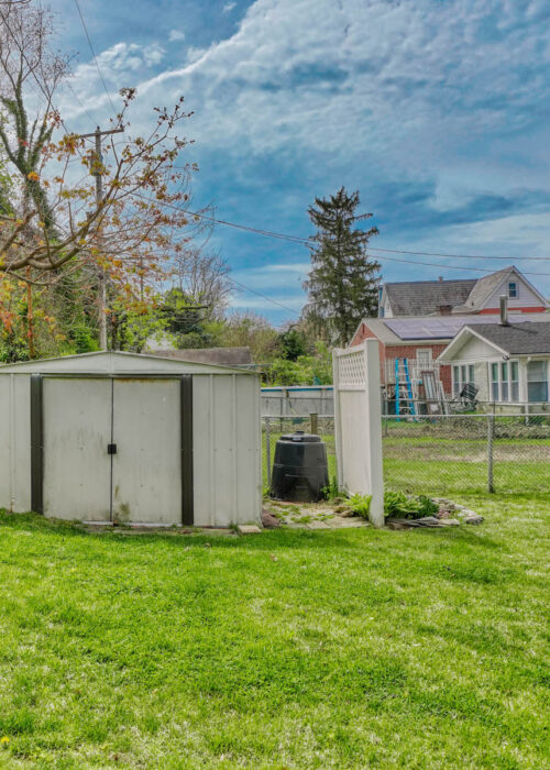4116 Marx Ave, fenced yard with shed