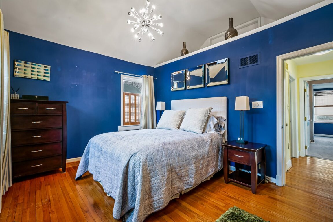 3307 Beverly Road, blue primary bedroom