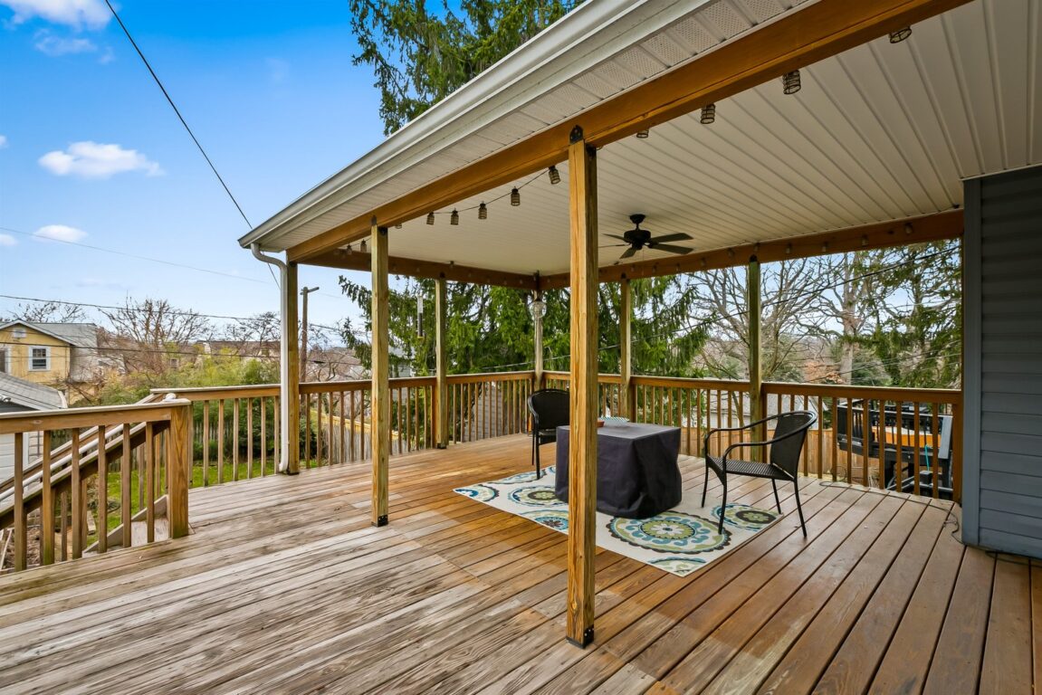 3307 Beverly Road, deck with covered area that can be used during bad weather.