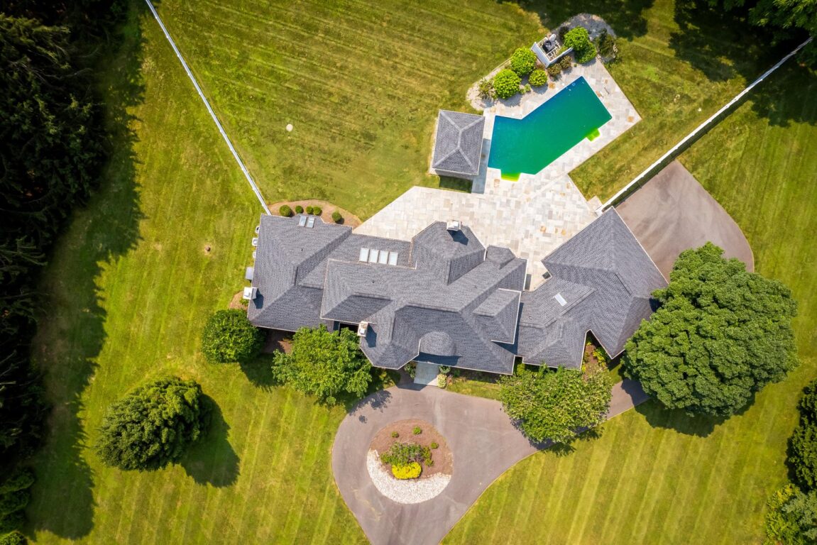 11324 Cedar Lane, drone footage, bird's eye view of house.