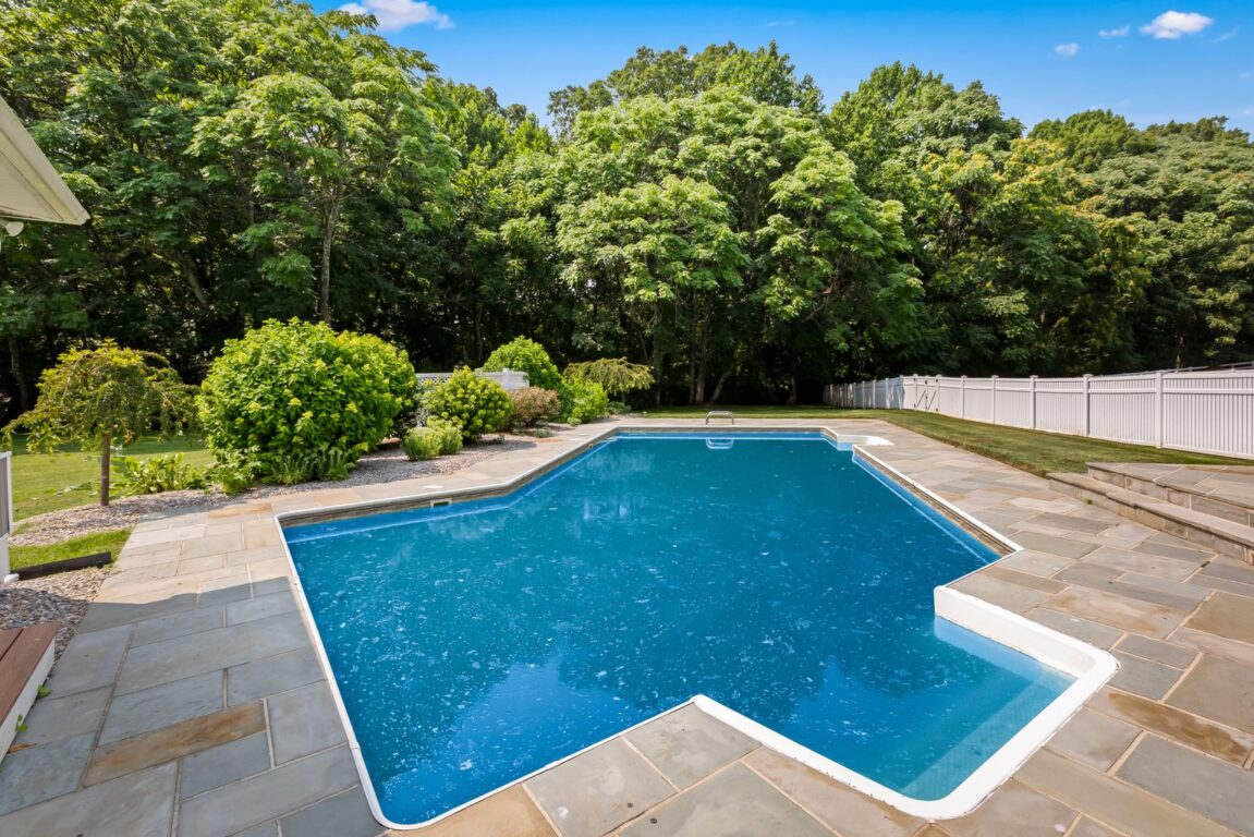 11324 Cedar Lane, view of the pool from the house.