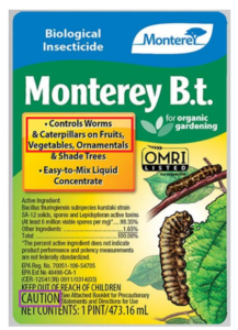 A pesticide label for Monterey Bt.