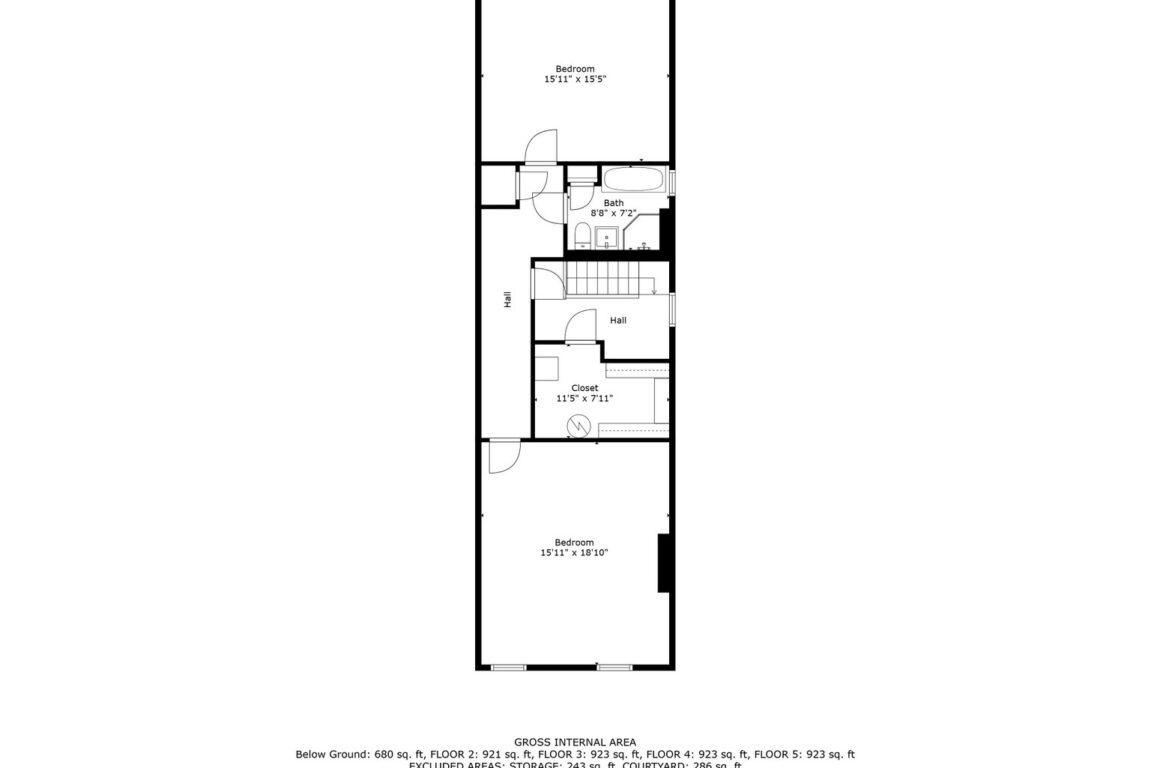 15 W Chase St, fourth-level floor plan