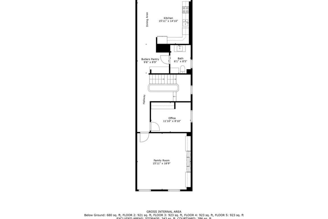 15 W Chase St, second-level floor plan