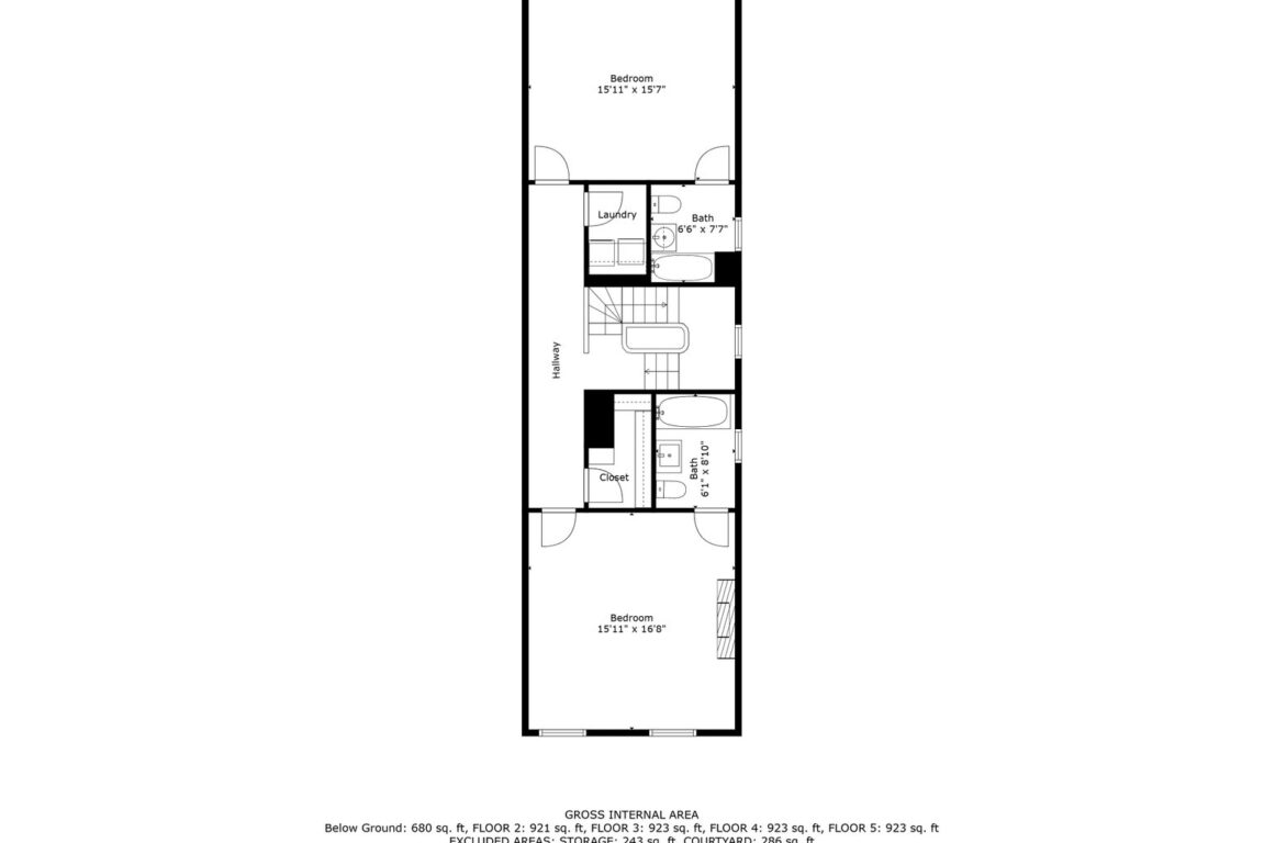 15 W Chase St, third-level floor plan