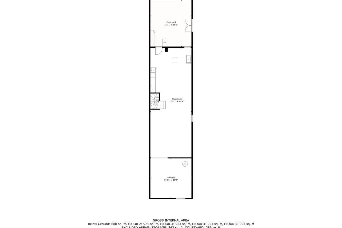 15 W Chase St, lower-level floor plan