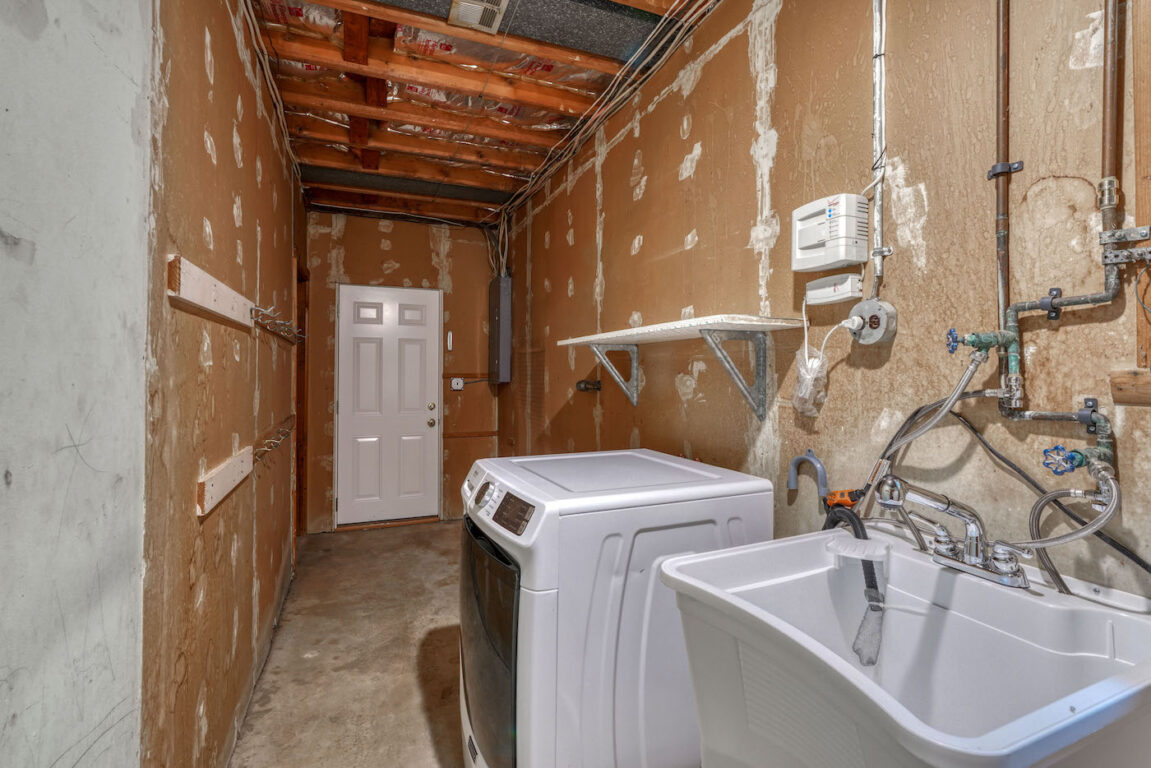 31 Millstone Road, laundry room is unfinished.