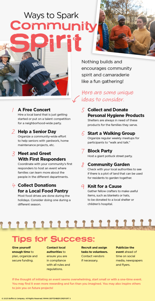 Infographic about ways to spark community spirit