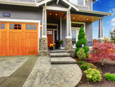 A home exterior with excellent curb appeal.
